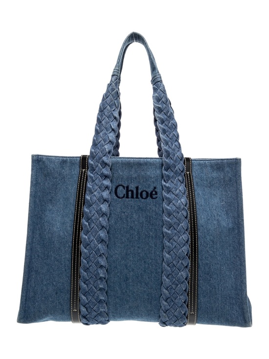 Chloe Handbags - Chloé Blue Denim Tote with Braided Handles